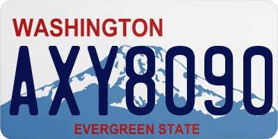 WA license plate AXY8090