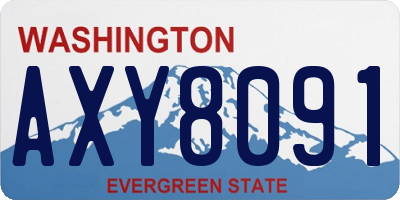 WA license plate AXY8091