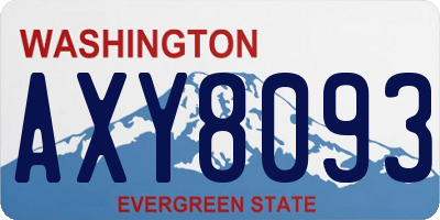 WA license plate AXY8093