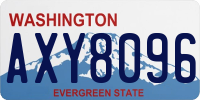 WA license plate AXY8096
