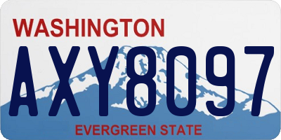 WA license plate AXY8097