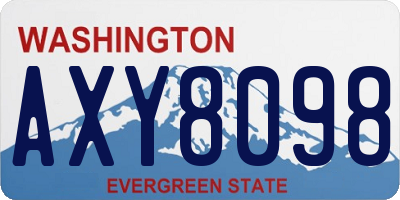 WA license plate AXY8098