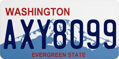 WA license plate AXY8099
