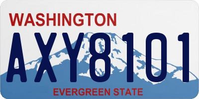 WA license plate AXY8101