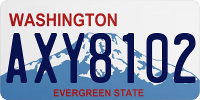 WA license plate AXY8102