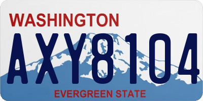 WA license plate AXY8104