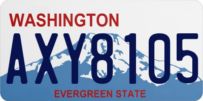 WA license plate AXY8105