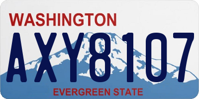 WA license plate AXY8107
