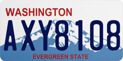 WA license plate AXY8108
