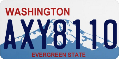WA license plate AXY8110
