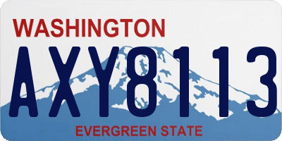 WA license plate AXY8113