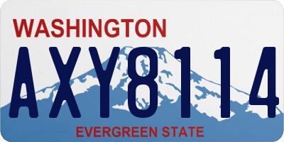 WA license plate AXY8114