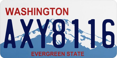 WA license plate AXY8116