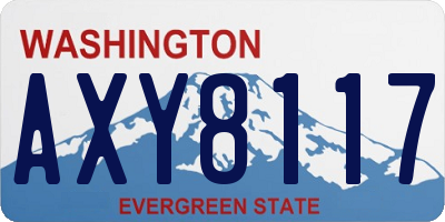 WA license plate AXY8117