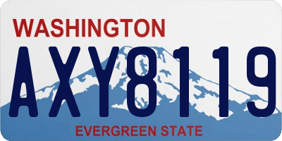 WA license plate AXY8119