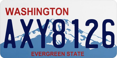 WA license plate AXY8126