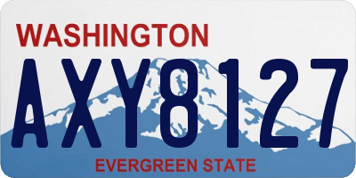 WA license plate AXY8127