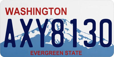 WA license plate AXY8130