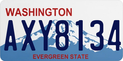 WA license plate AXY8134