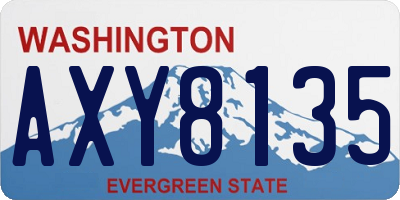 WA license plate AXY8135
