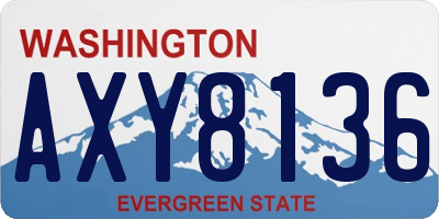 WA license plate AXY8136