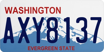 WA license plate AXY8137