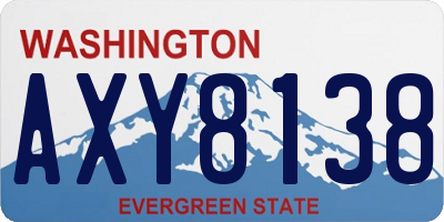 WA license plate AXY8138