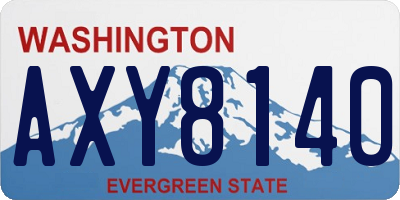 WA license plate AXY8140