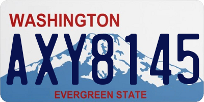 WA license plate AXY8145