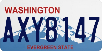WA license plate AXY8147