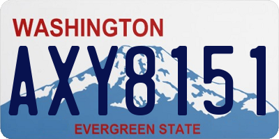 WA license plate AXY8151