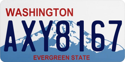 WA license plate AXY8167