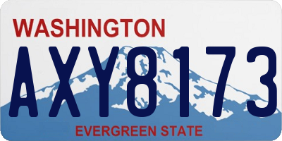 WA license plate AXY8173