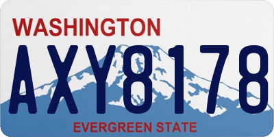 WA license plate AXY8178
