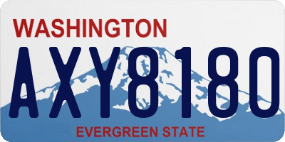 WA license plate AXY8180