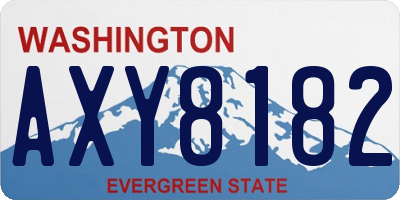 WA license plate AXY8182