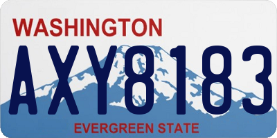 WA license plate AXY8183