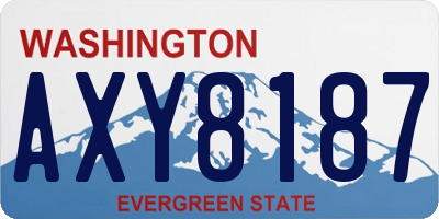 WA license plate AXY8187