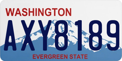 WA license plate AXY8189