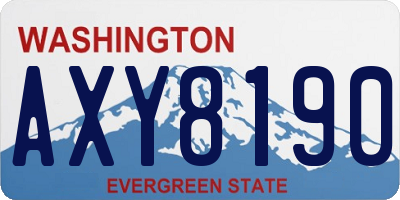 WA license plate AXY8190