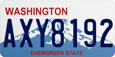 WA license plate AXY8192