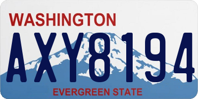 WA license plate AXY8194