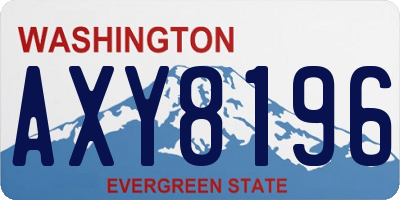 WA license plate AXY8196