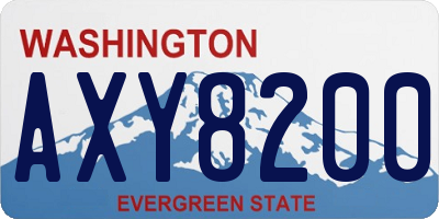 WA license plate AXY8200
