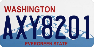 WA license plate AXY8201