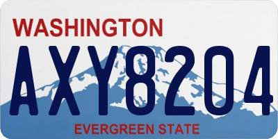 WA license plate AXY8204
