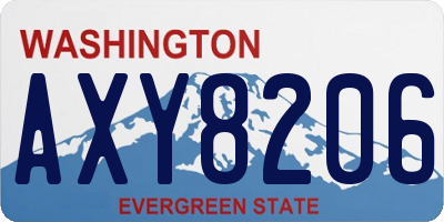 WA license plate AXY8206