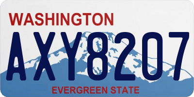 WA license plate AXY8207