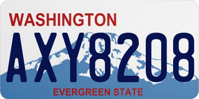 WA license plate AXY8208