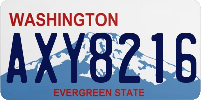 WA license plate AXY8216